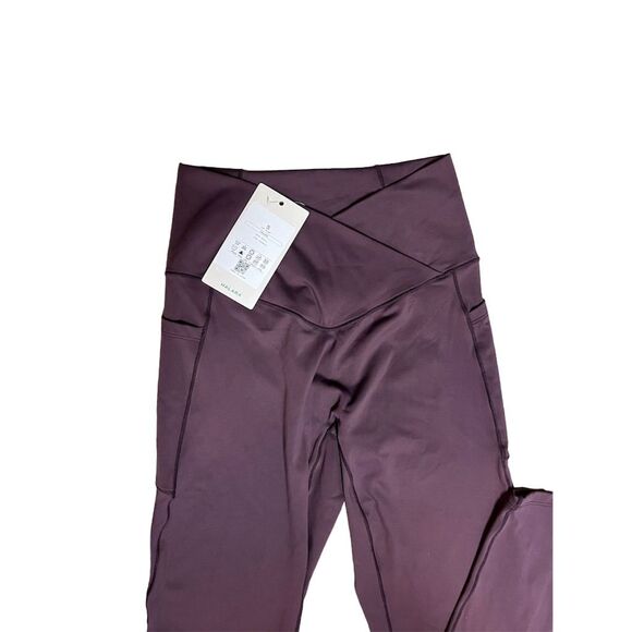 Halara Cross Waist Purple Joggers Leggings with Pockets  Women's Size S - Picture 5 of 6
